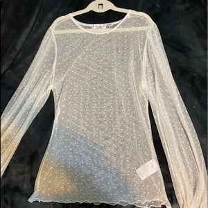 Mesh White Long Sleeve